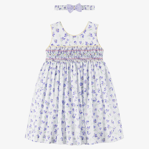 Pretty Originals Girls Lilac Smocked Dress Set
