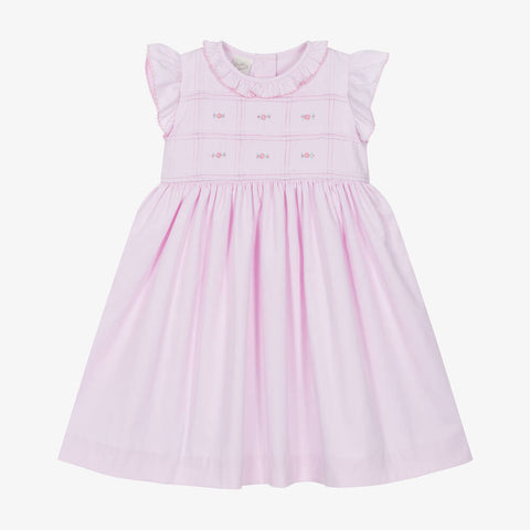 Pretty Originals Girls Pink Smocked Dress