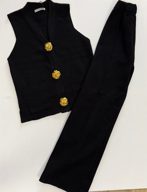 Ladies 2 Piece Set with Gold Buttons