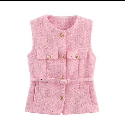 Ladies Pink Waistcoat