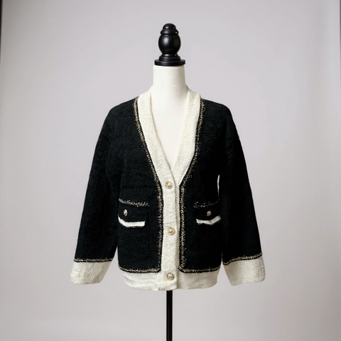 Ladies Soft Knit Cardigan In Black