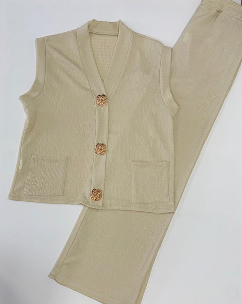 Ladies 2 Piece Set with Gold Buttons