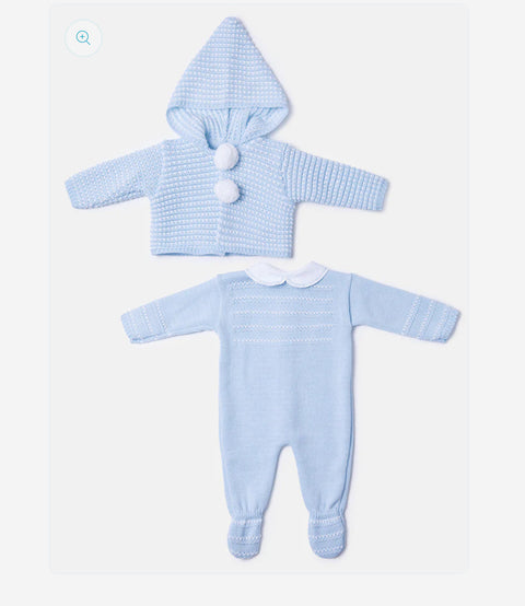 Baby Boys Knitted 2 Piece Set Blue