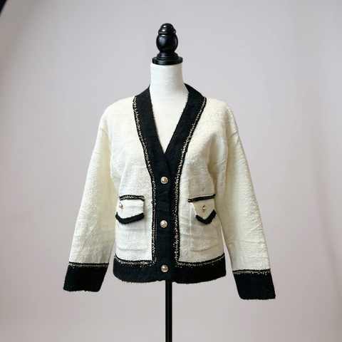 Ladies Soft Knit Cardigan In Cream