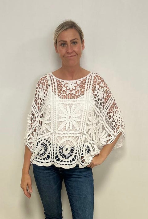 Ladies Crochet Top In White