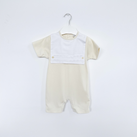 Boys Baby Romper Lemon with White Overlay