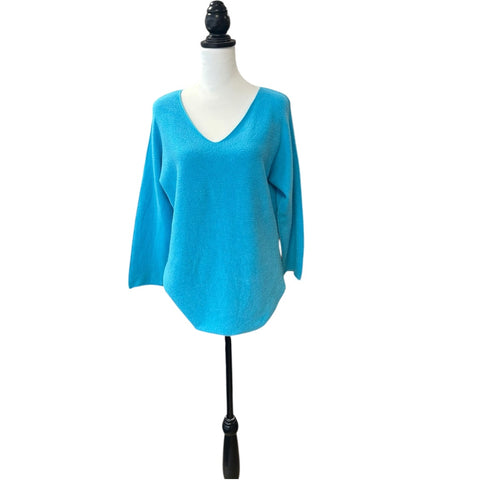 Ladies Soft Knit Jumper in Turquoise
