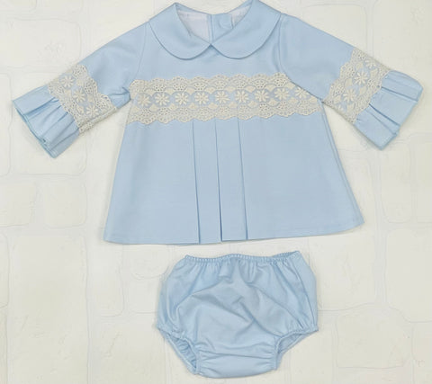 Lor Miral Girls Blue Dress Set