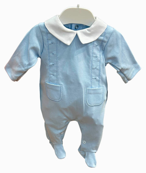 Baby Boy's Blue Detail Babygrow