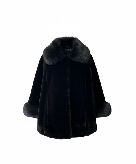 Ladies Faux Fur Jacket in Black
