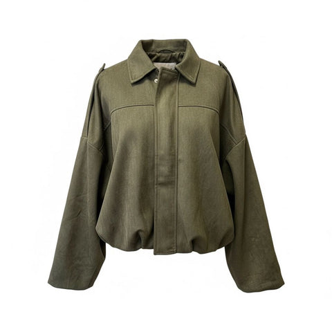 Womans Suede Jacket in Khaki