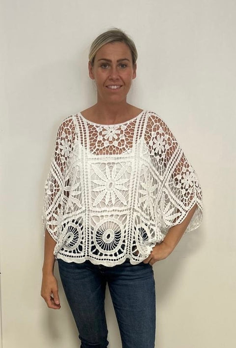Ladies Crochet Top In White