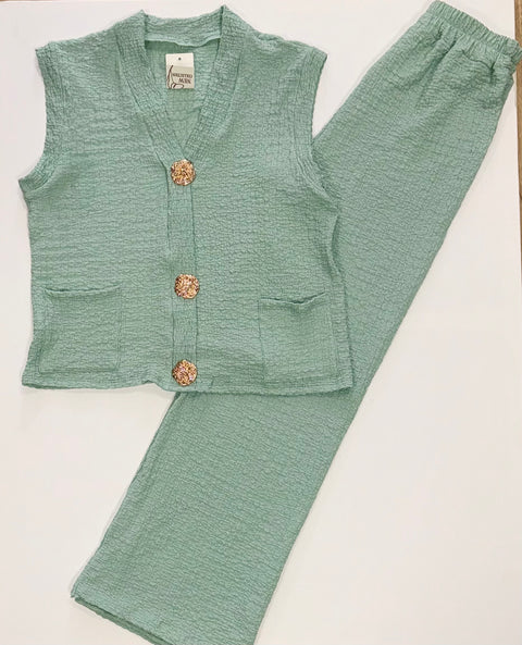Ladies 2 Piece Set with Gold Buttons