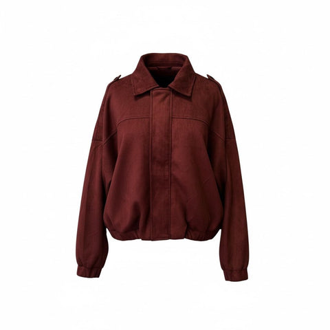 Womans Suede Jacket in Burgundy