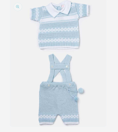 Baby Boys Knitted Short Set Blue