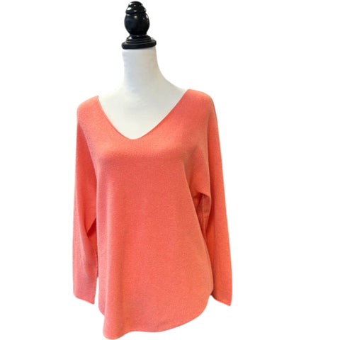 Ladies Soft Knit Jumper in Soft Orange