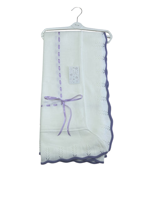 Baby Blanket White and Purple