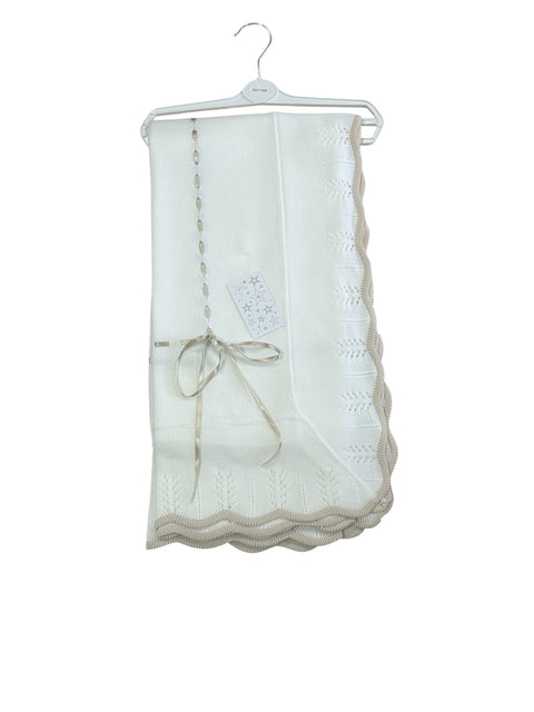 Baby Blanket White and Beige