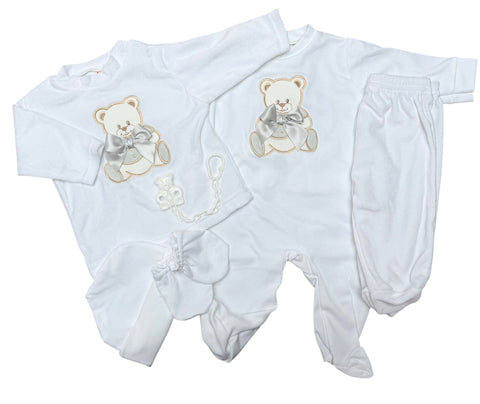 Teddy Bear Baby Set 7 Pieces in White