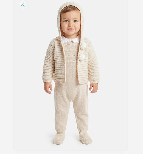 Baby Boys Knitted 2 Piece Set Beige