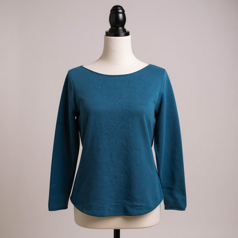 Ladies Soft Knit Jumper in Petrol Blue