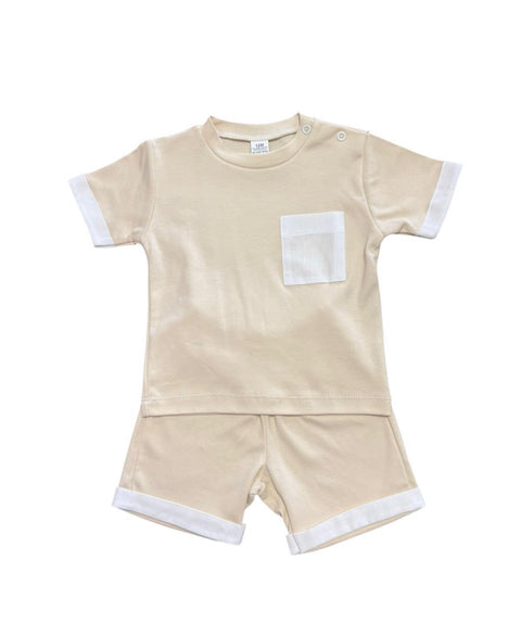 Beige Tee Shirt Set