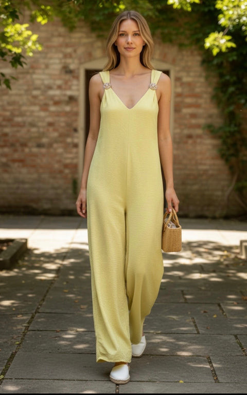 Ladies Lemon Wide Leg Jumpsuit