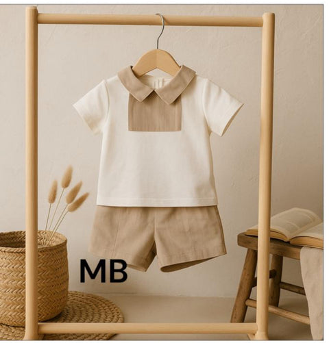 Baby Boys Short Set in Beige