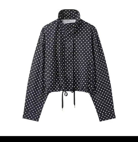 Ladies Black and White Polka Dot Jacket