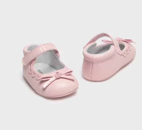 Mayoral Baby Girls Soft Sole Pink Bow Shoe