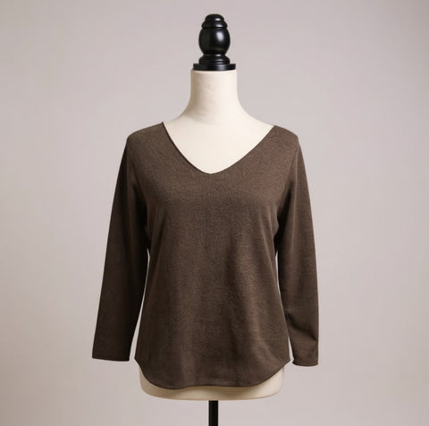 Ladies Soft Knit Jumper in Brown