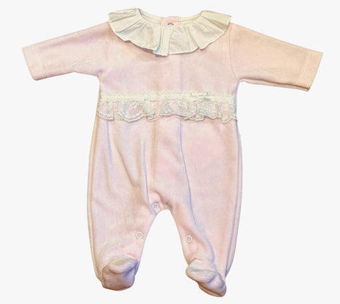 Baby Girls Pink Smocked Baby Grow