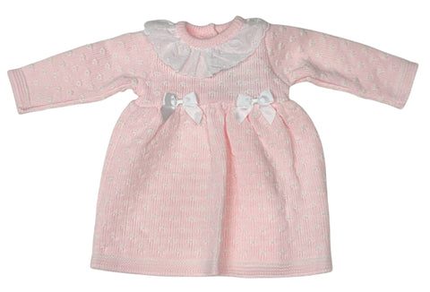 Pink And White Baby Knitted Dress