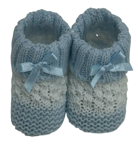 Soft Touch Blue Newborn Knitted Booties