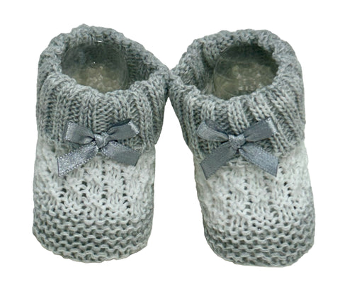 Soft Touch Grey Newborn Knitted Booties