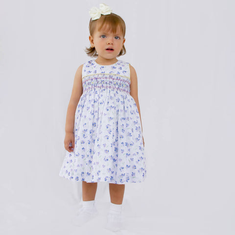 Pretty Originals Girls Lilac Smocked Dress Set