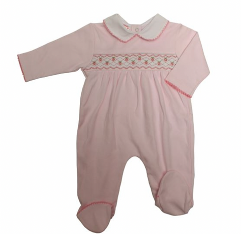 Baby Girls Pink Floral Babygrow