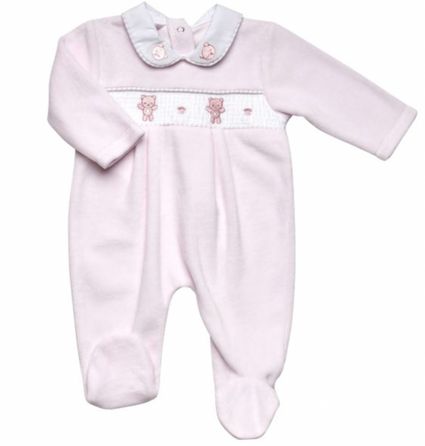 Baby Girls Pink Teddy Babygrow