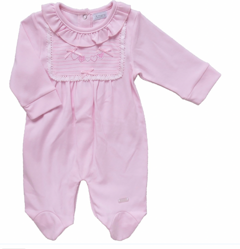 Baby Girls Pink Heart Babygrow