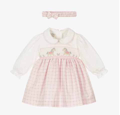 Pretty Originals Pink Smocked Dress Set