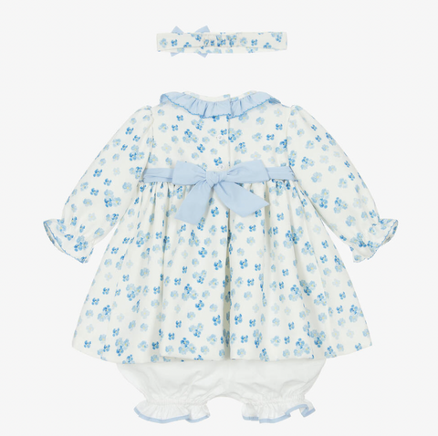 Pretty Originals Blue Smocked Dress Set