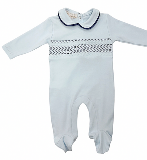 Baby Boys Smocked Baby Grow