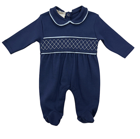 Baby Boys Smocked Baby Grow