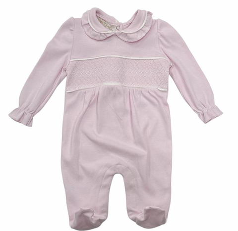 Baby Girls Pink and White Babygrow