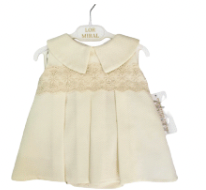 Lor Miral Baby Girls Cream A Line Dress Set