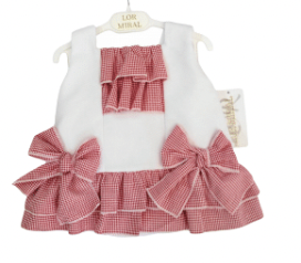 Lor Miral Baby Girls Red Dress Set