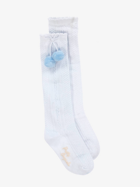 Baby Blue Pretty Original Knee High Pom Socks