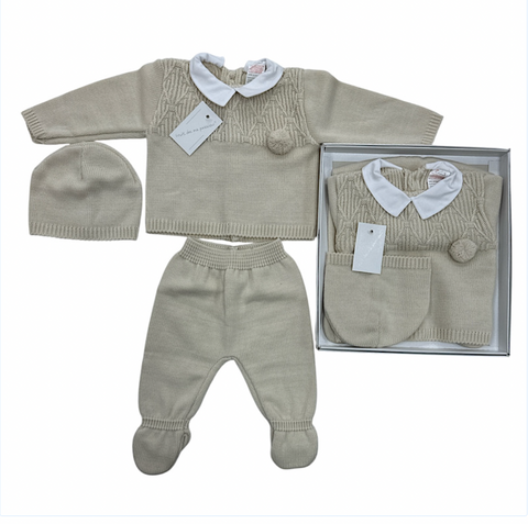 Baby Boys Beige Knitted Set