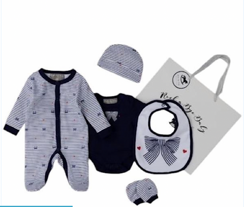 Baby Girls Stripped Bow Gift Set