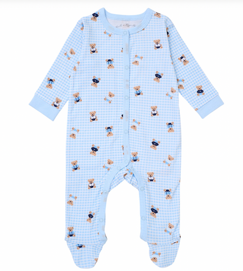Baby Boys Blue Teddy Bear Print Set
